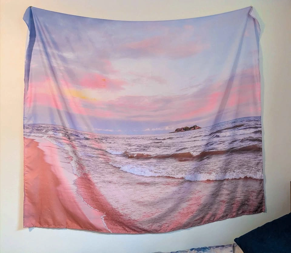 Ocean sunset tapestry