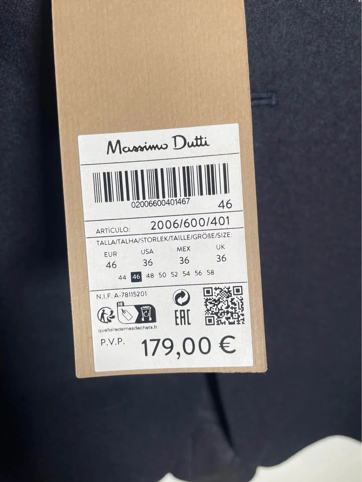 BRAND NEW Massimo Dutti Navy Blazer - Size 36R (EU 46) - NWT - photo 2