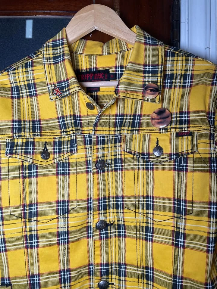 RARE Tripp NYC Yellow Plaid Set - Bondage Pants & Trucker Jacket - photo 4