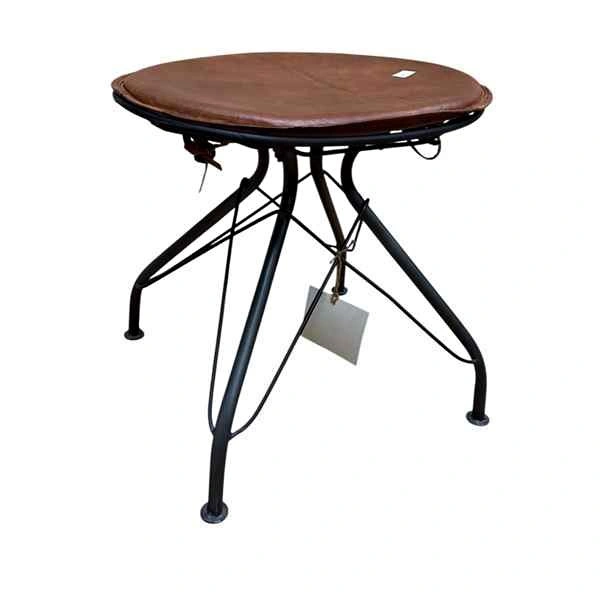 BNIB Set of 4 Industrial Leather & Iron Stools