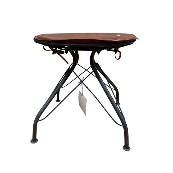 BNIB Set of 4 Industrial Leather & Iron Stools - photo 2