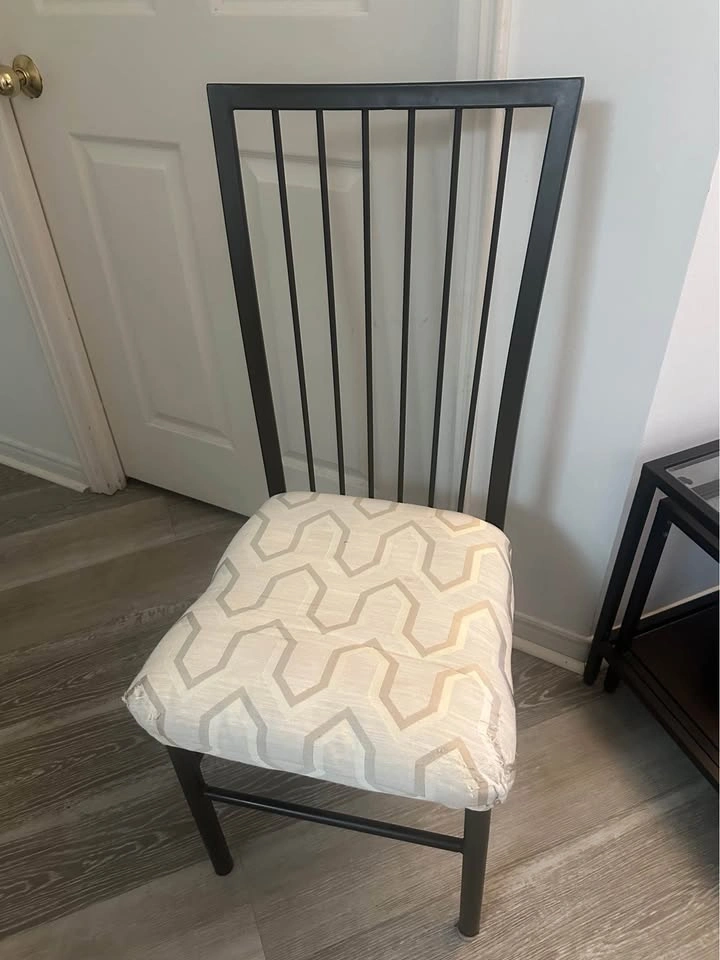 Set of 3 Brown Dining Chairs and 1 White Accent Chair - photo 2