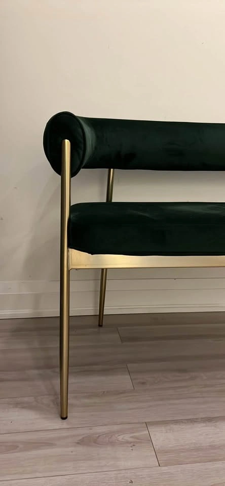 Green Velvet & Brass 2 seater sofa - photo 2