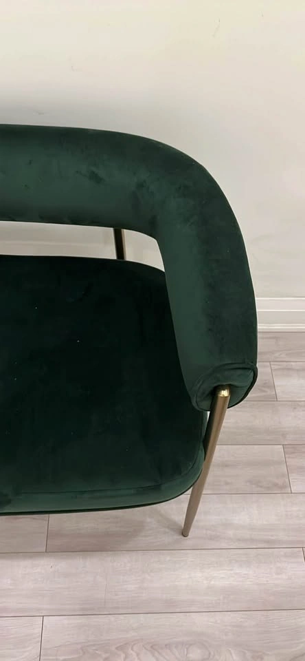 Green Velvet & Brass 2 seater sofa - photo 3