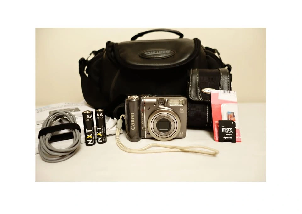 Canon PowerShot A590 IS 8MP 4X Optical Zoom Digital Camera Bundl