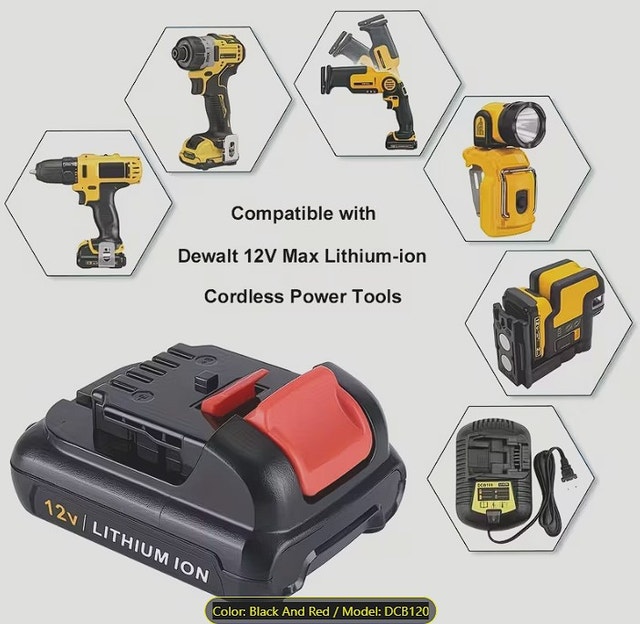 12V 4.0Ah Lithium Battery for Dewalt 12V