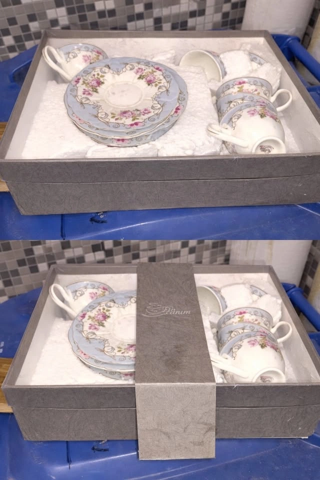Vintage Style Floral Tea Cup & Saucer Set – 4 Cups (Gift Box Inc - photo 2