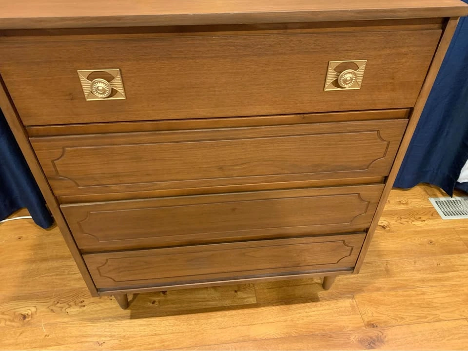 Mid Century Modern Walnut Tall Boy Dresser - photo 4