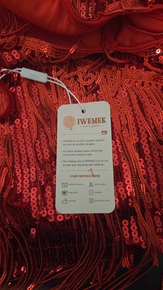 IWEMEK Red Sequin Fringe Dress - New with Tags - Party Dress - photo 4