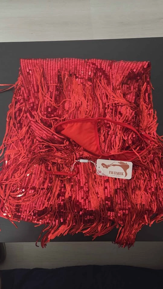 IWEMEK Red Sequin Fringe Dress - New with Tags - Party Dress - photo 5