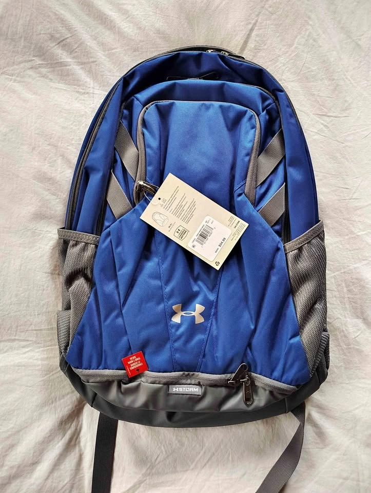 Under Armour Team Hustle Storm Backpack Royal Blue/Grey NWT 3.0