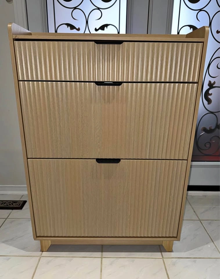 NEW Fluted Shoe Storage Cabinet - Assembled
