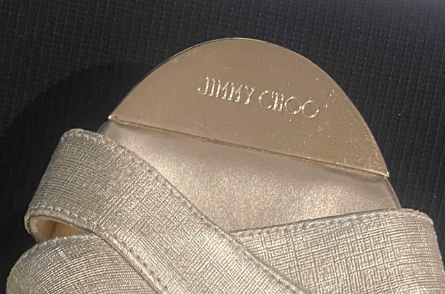 Jimmy Choo Gold Wedge Sandal size 37 (US 6.5) - photo 3