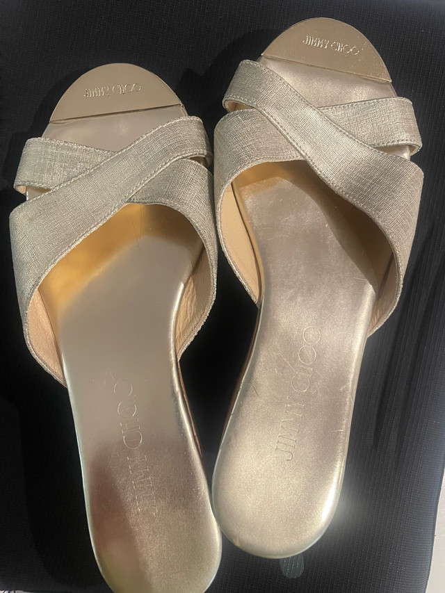Jimmy Choo Gold Wedge Sandal size 37 (US 6.5) - photo 4