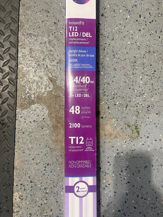 Phillips T12 48” led tube lights x Two