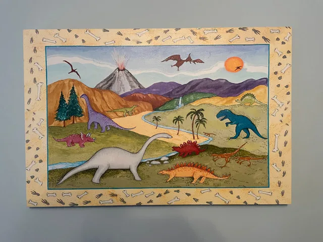 dinasor painting - child’s kids room thumbnail