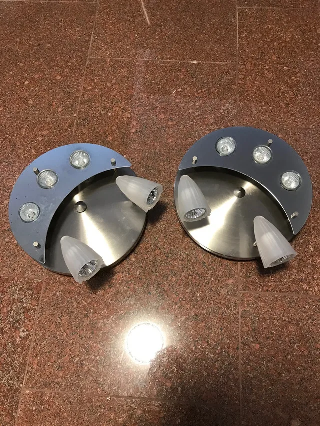 Ceiling light fixtures - brushed nickel & chrome. - two thumbnail