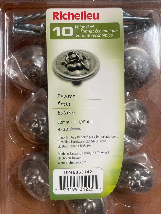 Richelieu Door Cabinet Knobs Pewter Finish - 20 pcs New - photo 2