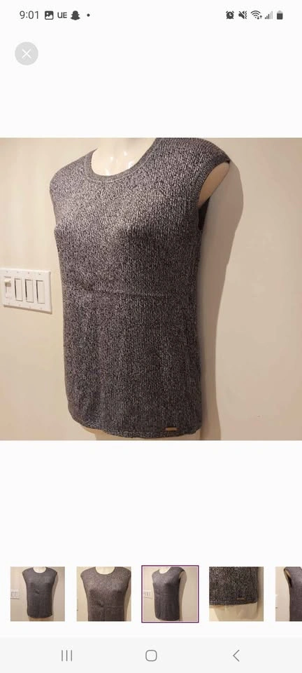 Ladies calvin Klein knitted sleeveless top size S - photo 2
