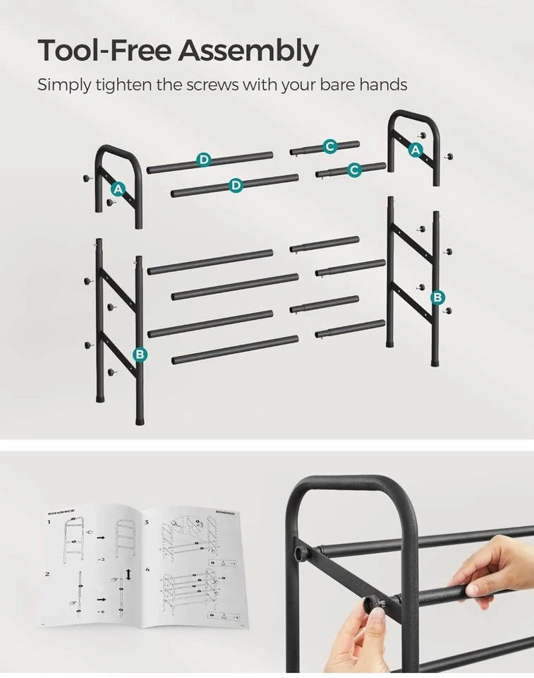 Expandable metal shoe rack - photo 2