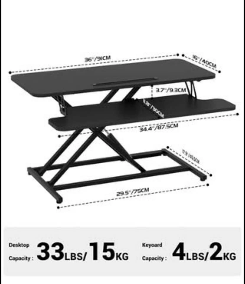 ERGOMAKER Standing Desk Converter - 36" Wide - photo 2