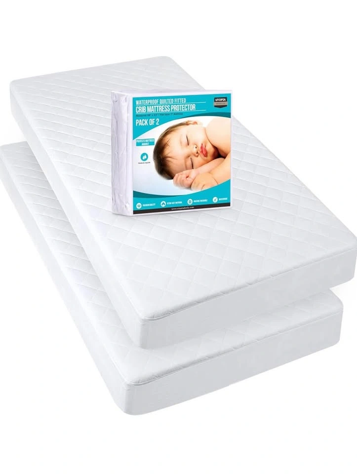 2-Pack Utopia Waterproof Quilted Crib Mattress Protectors - photo 2