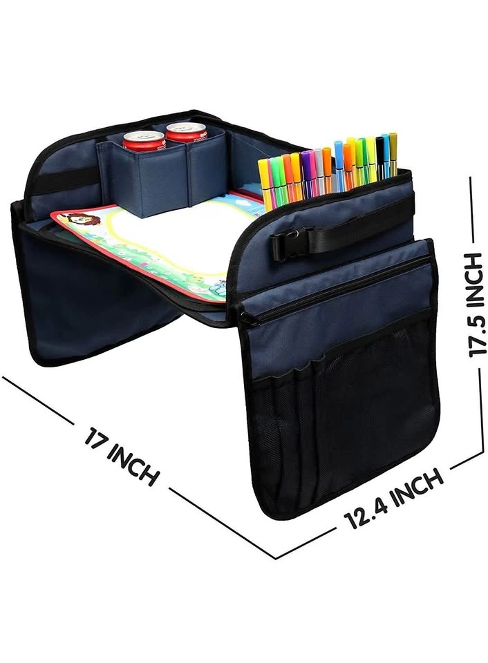 Kids travel desk foldable with multiple storage