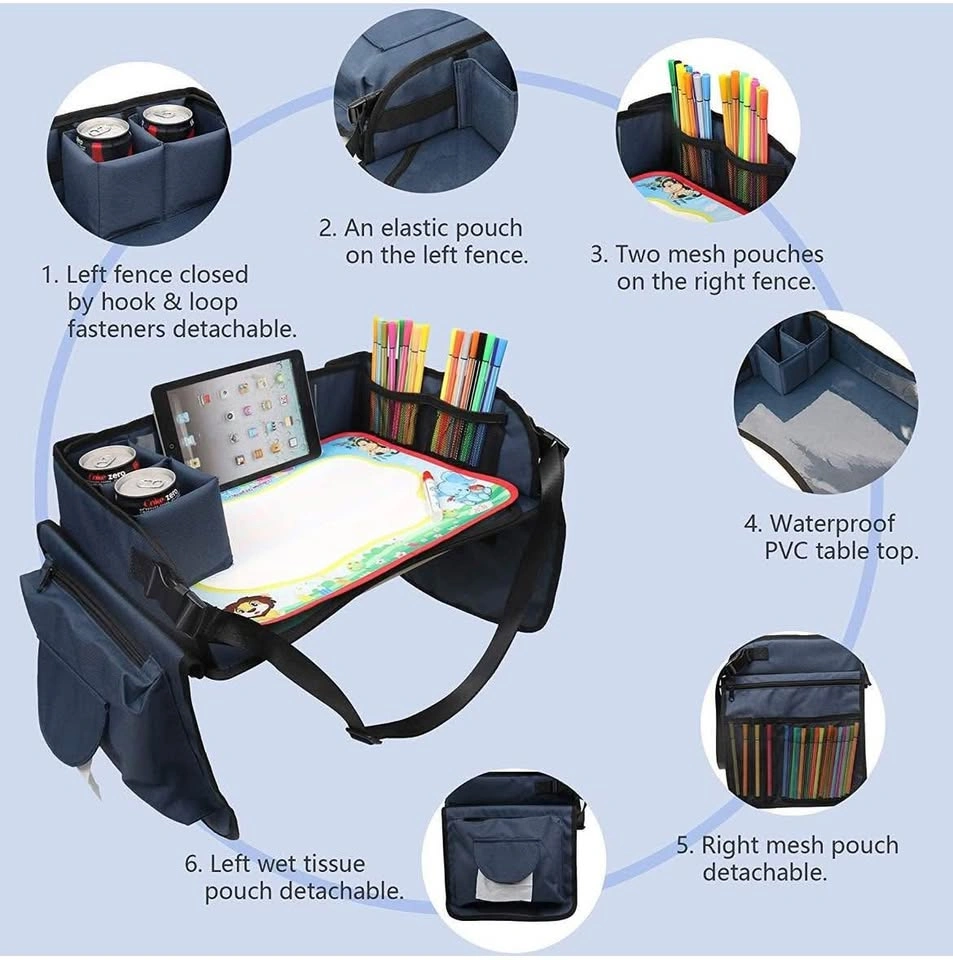 Kids travel desk foldable with multiple storage - photo 2