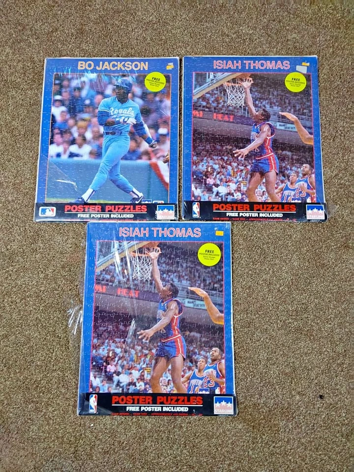 Vintage Rare 1988 Sports Poster Puzzles x3