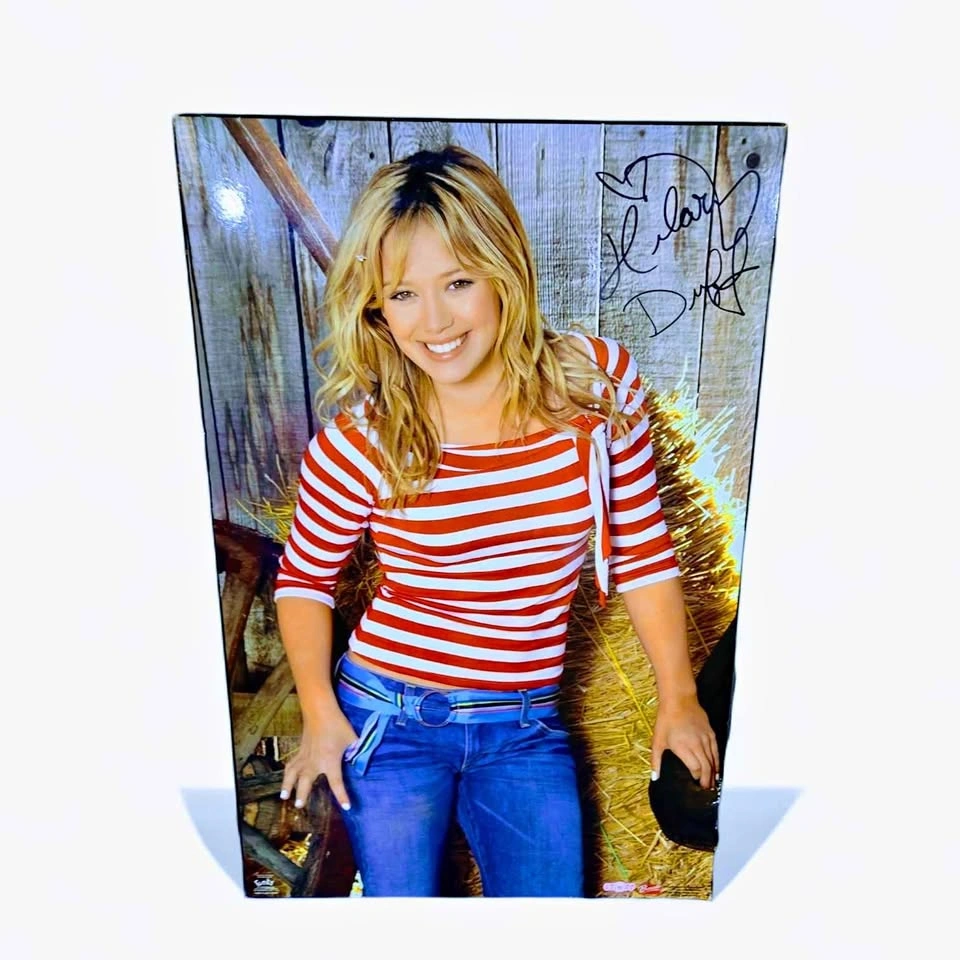 Vintage Rare 2003 Hilary Duff Laminated Wooden Poster
