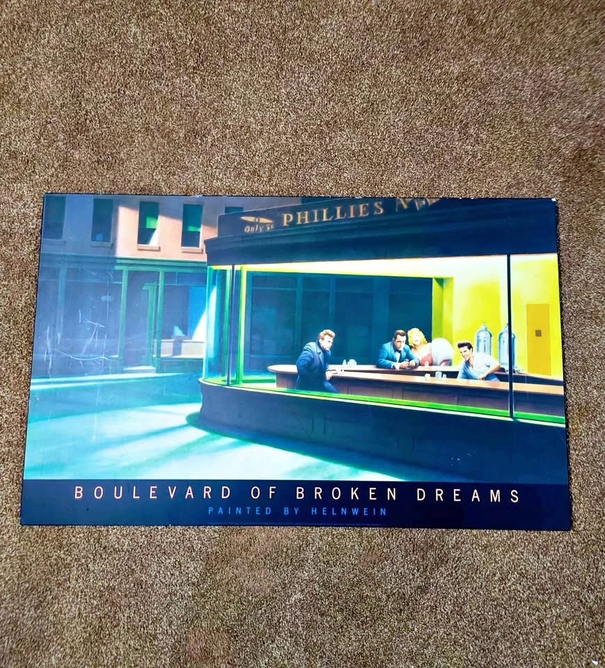 Vintage 1987 Boulevard Of Broken Dreams Laminated Wooden Poster