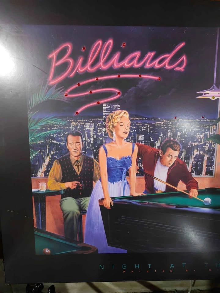 Vintage 1993 Billiards Night At the Parlor Poster - photo 2