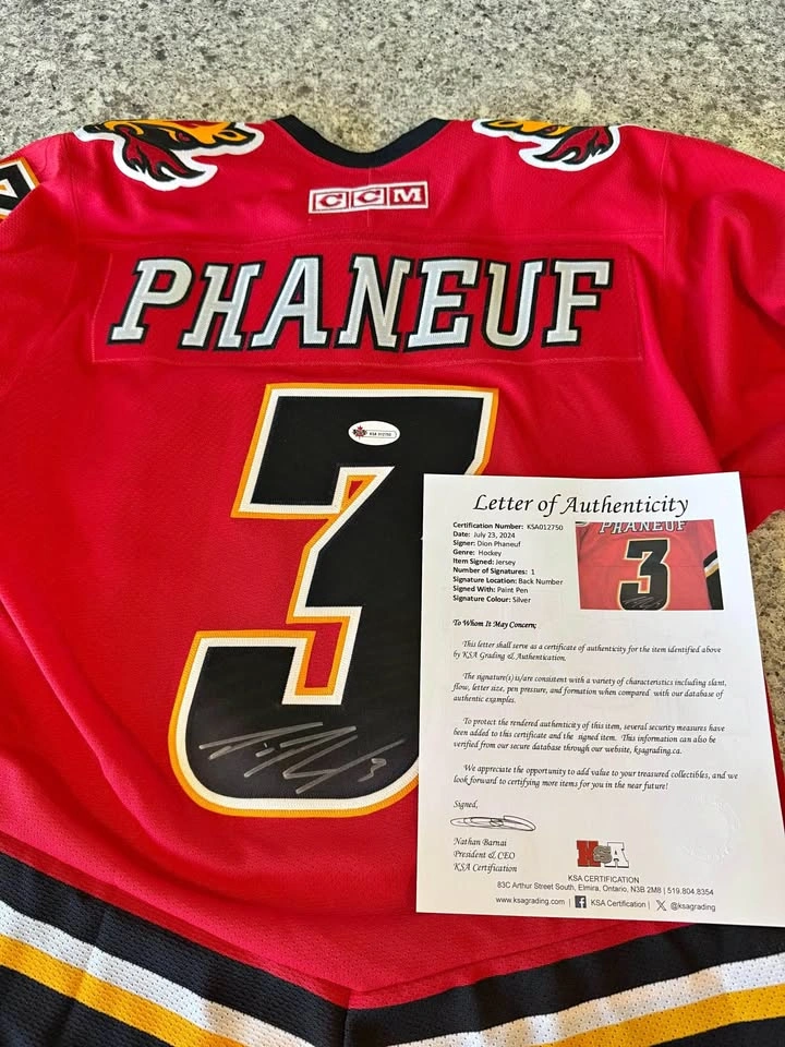 KSA Certified Dion Phaneuf Authentic CCM Jersey Autographed