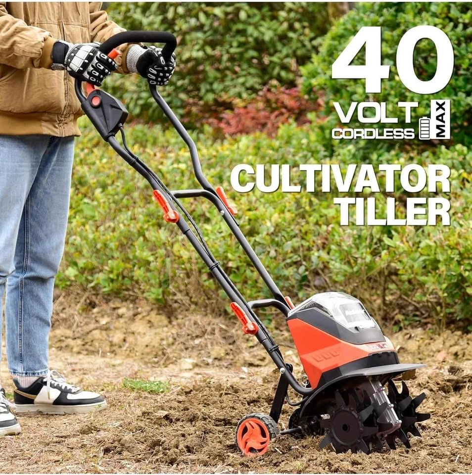 New Maxlander 40V Cordless Tiller w/ 2 Batteries & Charger - photo 3