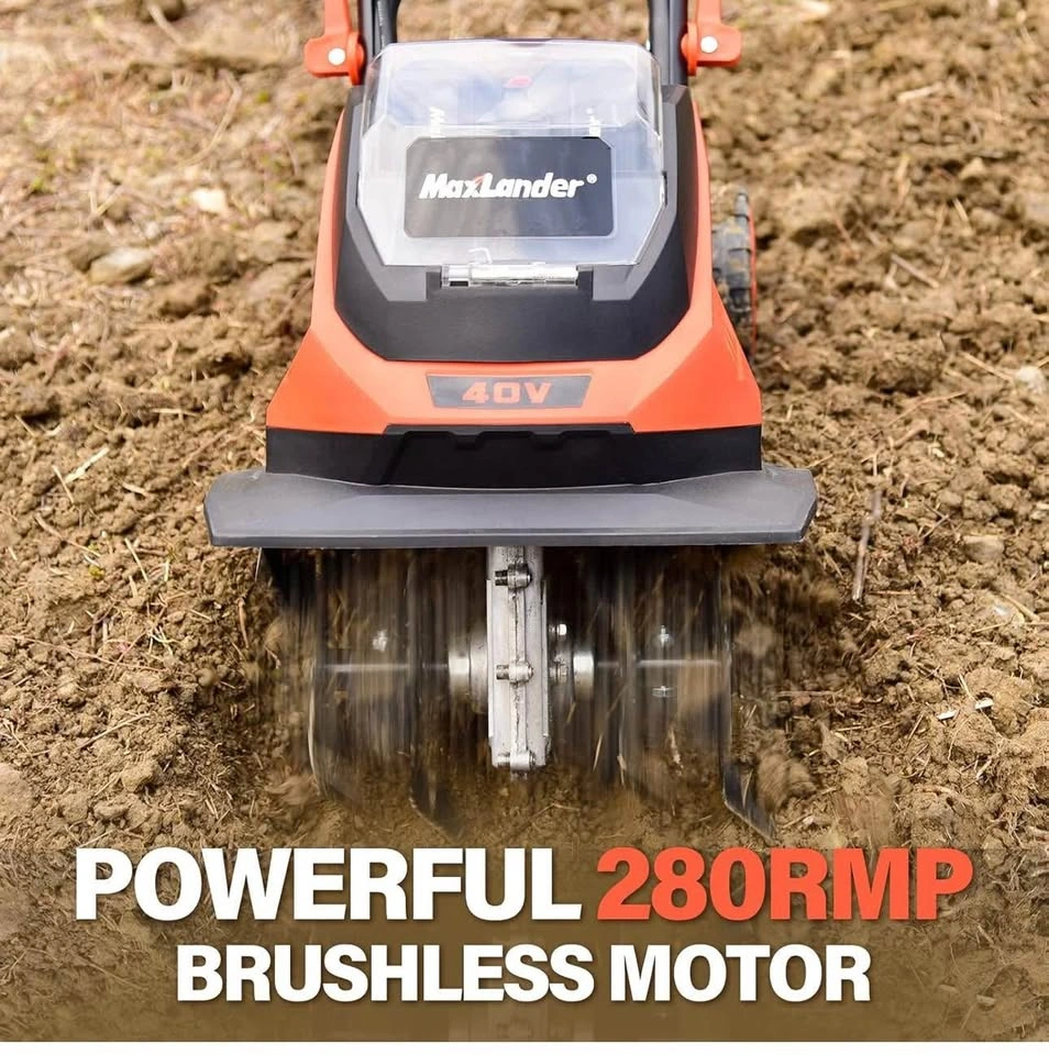 New Maxlander 40V Cordless Tiller w/ 2 Batteries & Charger - photo 4