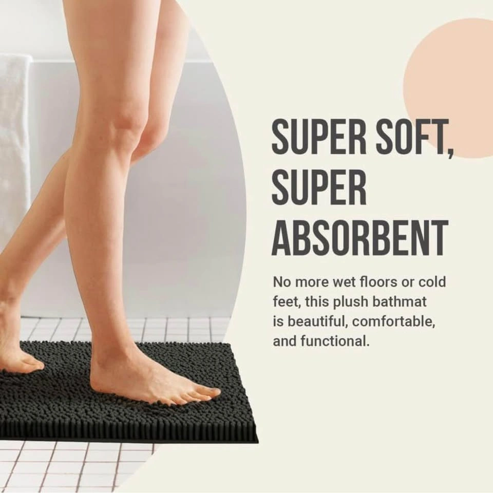 ITSOFT Plush Bathroom Rug 59x21 - White Chenille - photo 2