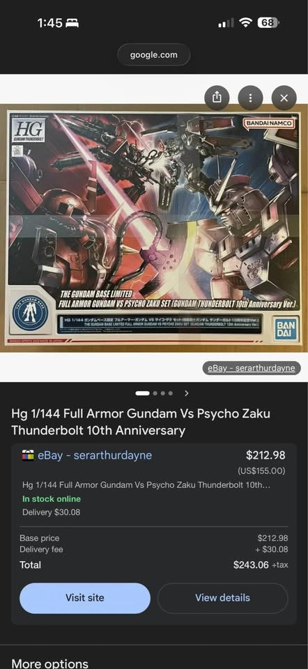 HG 1/144 Full Armor Gundam vs Psycho Zaku Set (Anniversary Ver.) - photo 2