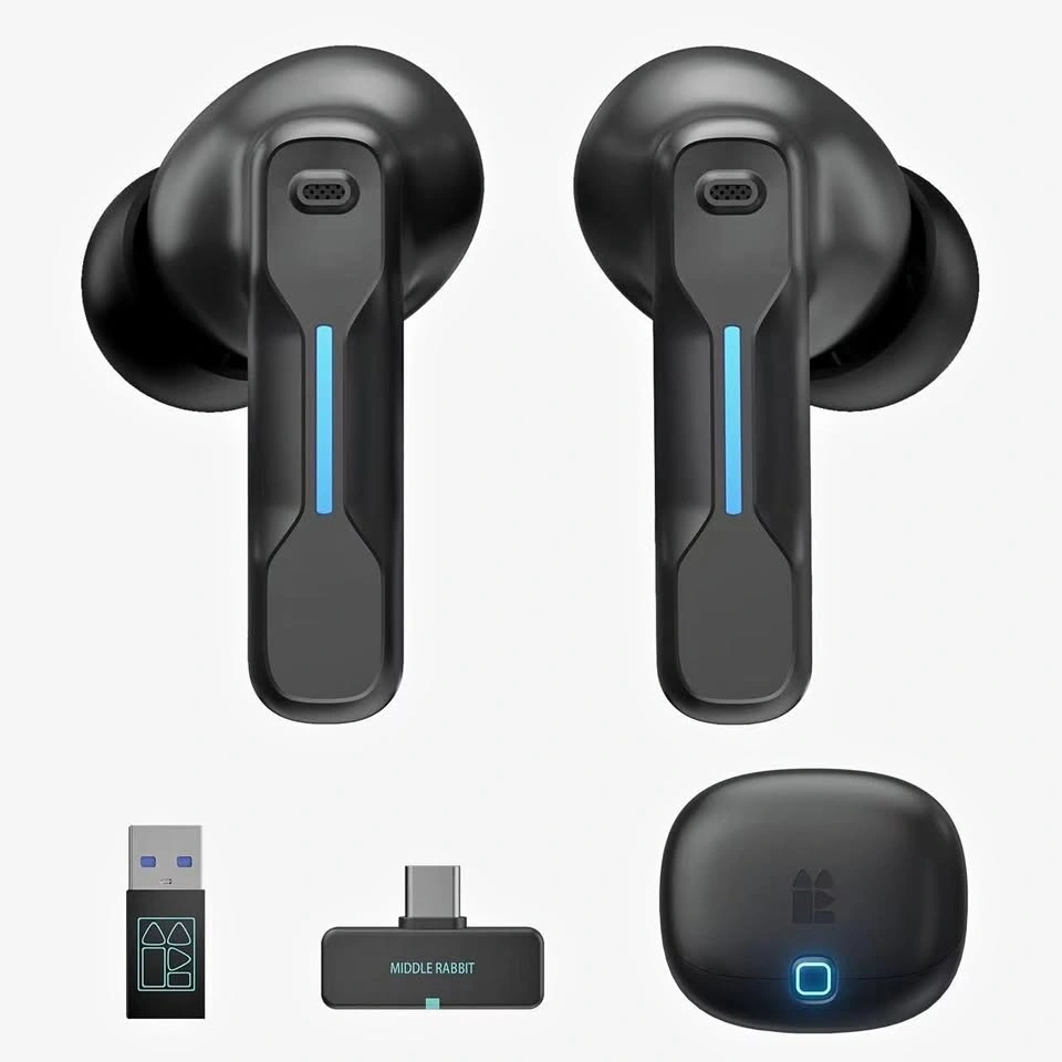 Wireless Gaming Earbuds with Mic - USB-C Dongle & Bluetooth 5.4