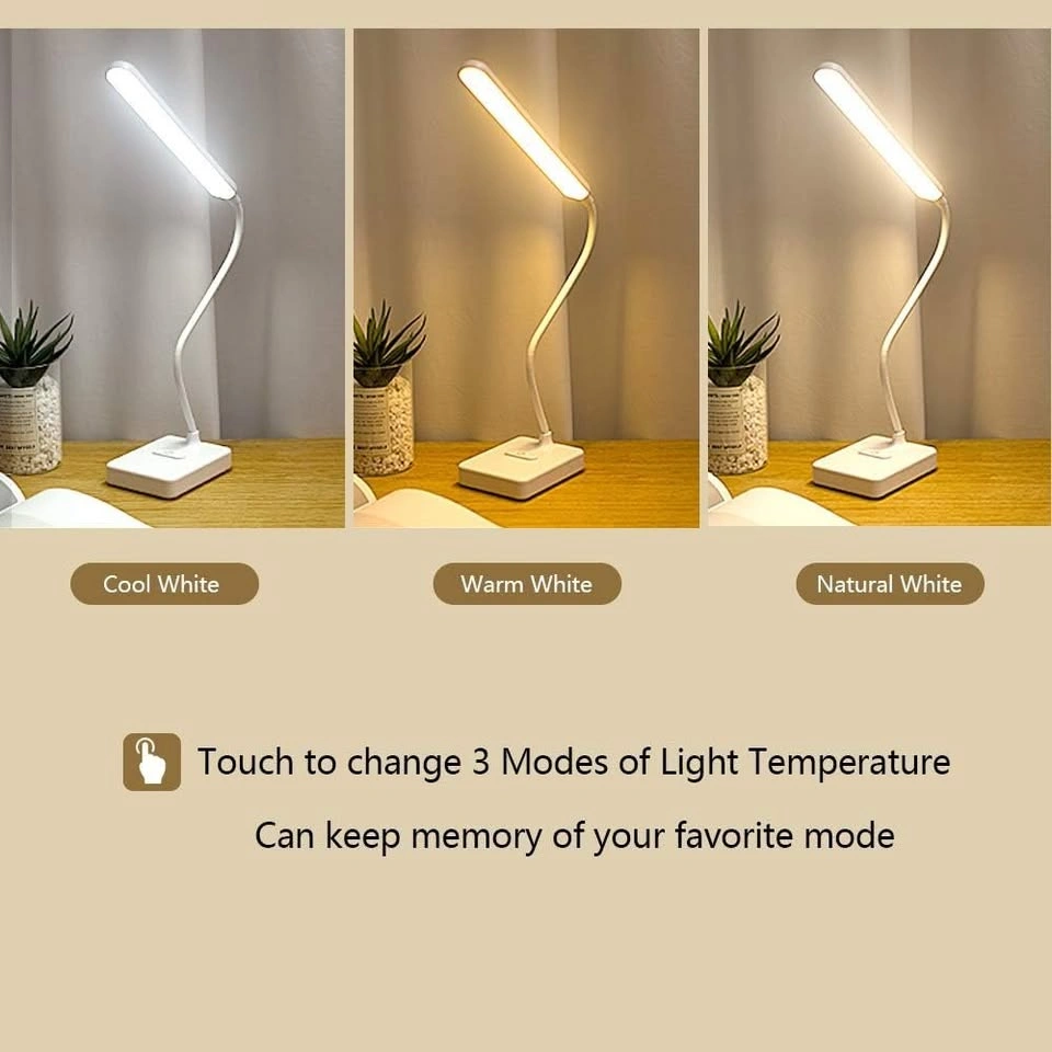 Cordless Desk Lamp Rechargeable Battery,Touch 3 LED - New! - photo 2