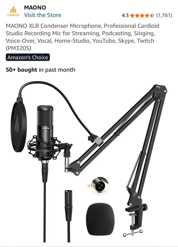 New in box Maono PM320 condenser studio microphone set - photo 2