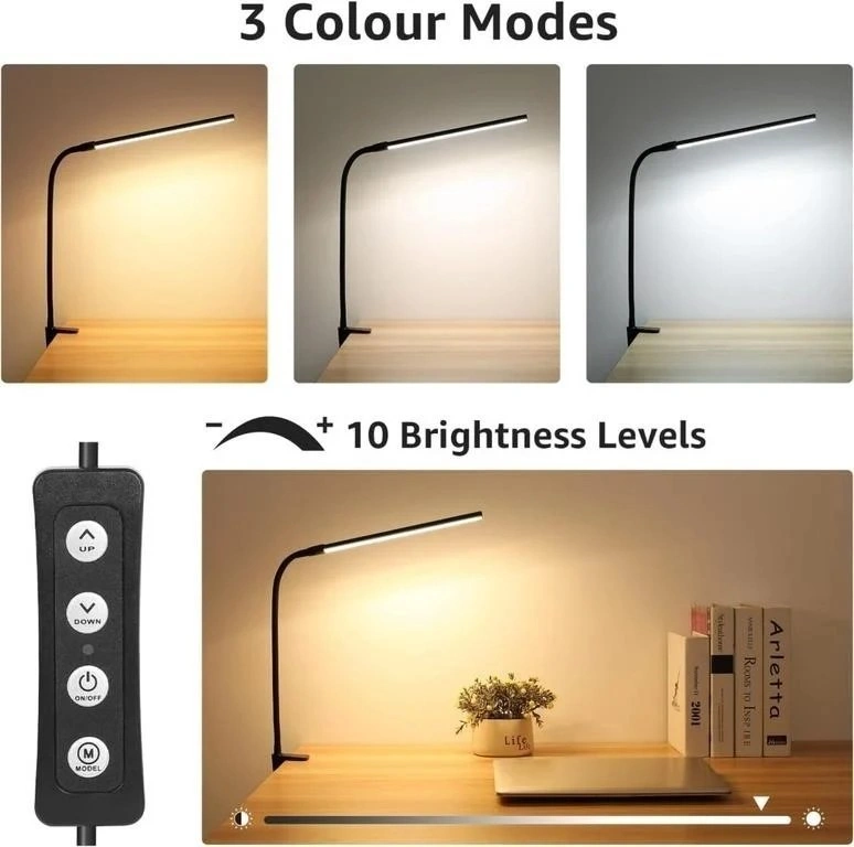 LED Clamp Lamp - Dimmable USB Gooseneck Light - photo 2