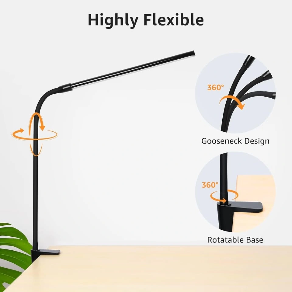 LED Clamp Lamp - Dimmable USB Gooseneck Light - photo 4