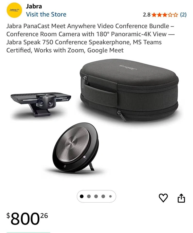 New in box Jabra Panacast + Speak 750 MS Bundle