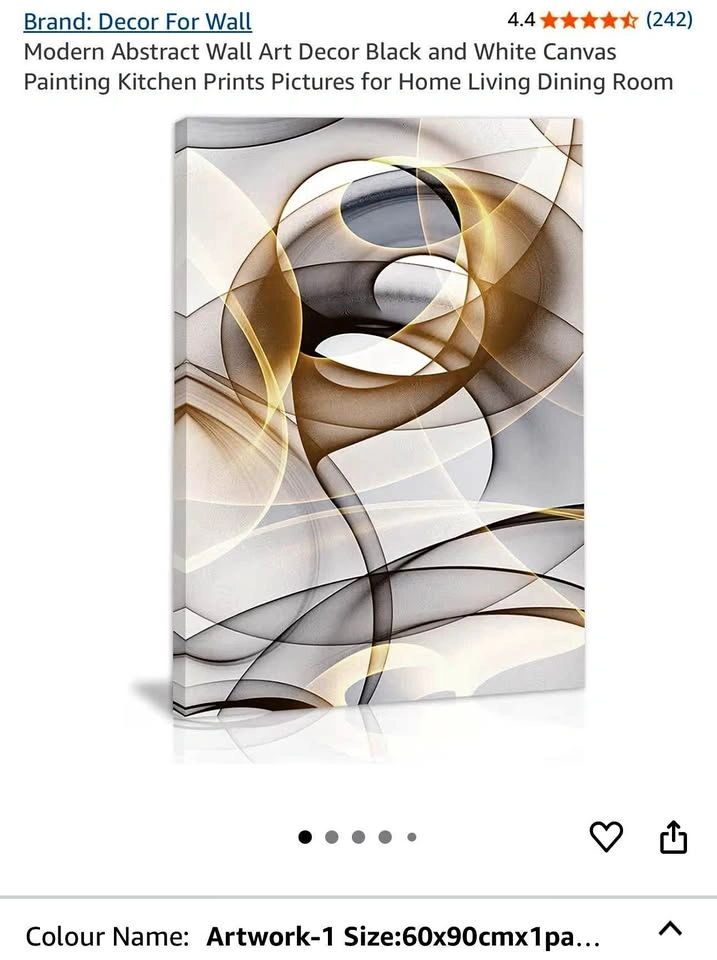 New Sealed Modern Abstract Wall Art - 24x36 Inch