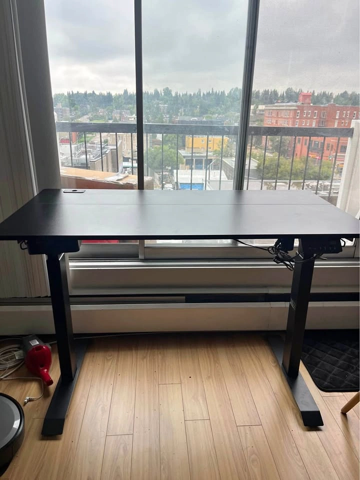 Standing Desk Black with Drawer & Headphone Stand