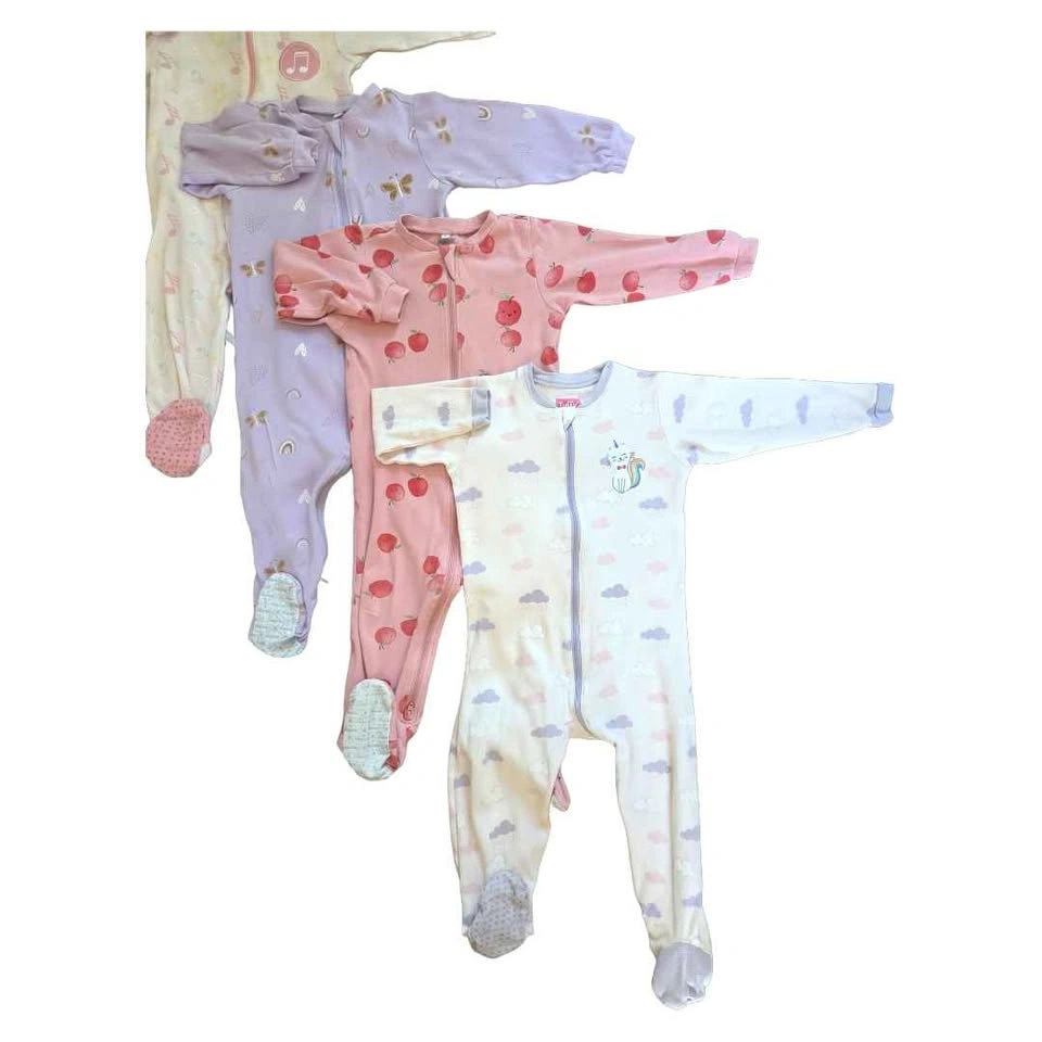5 Tuffy Cotton Baby Girl Sleepers 18M & 24M Footed Pajamas Bundl - photo 2