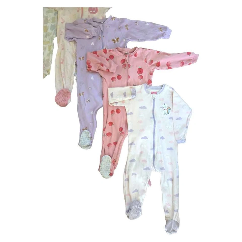 5 Tuffy Cotton Baby Girl Sleepers 18M & 24M Footed Pajamas Bundl - photo 4