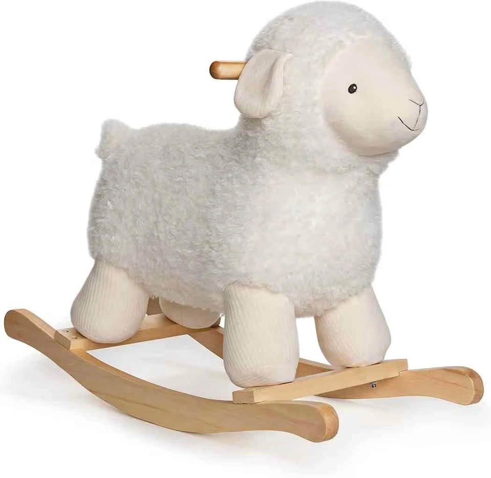 Baby GUND Lamb Rocker with Wooden Base Plush Stuffed Animal Nurs