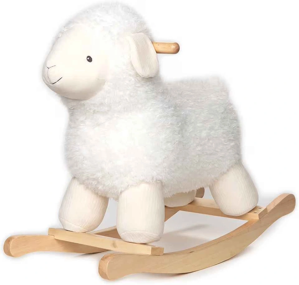 Baby GUND Lamb Rocker with Wooden Base Plush Stuffed Animal Nurs - photo 2