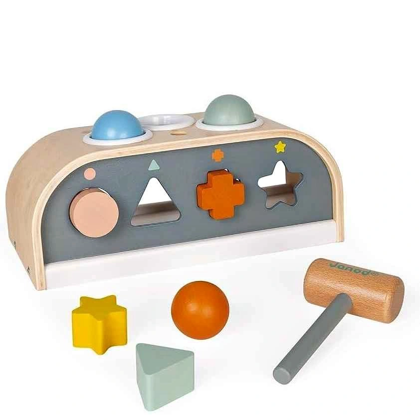 Janod Sweet Cocoon Tap Tap & Shape Sorter - FSC Wooden Toy